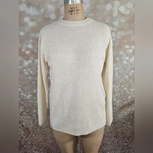 Doncaster Size L Cream Chenille Tunic Sweater - Picture 1 of 6